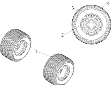 Wheels-Rear Diagram and Parts List for ZT2-54KW (17RIEACI010)(2020) Cub Cadet Lawn Tractor